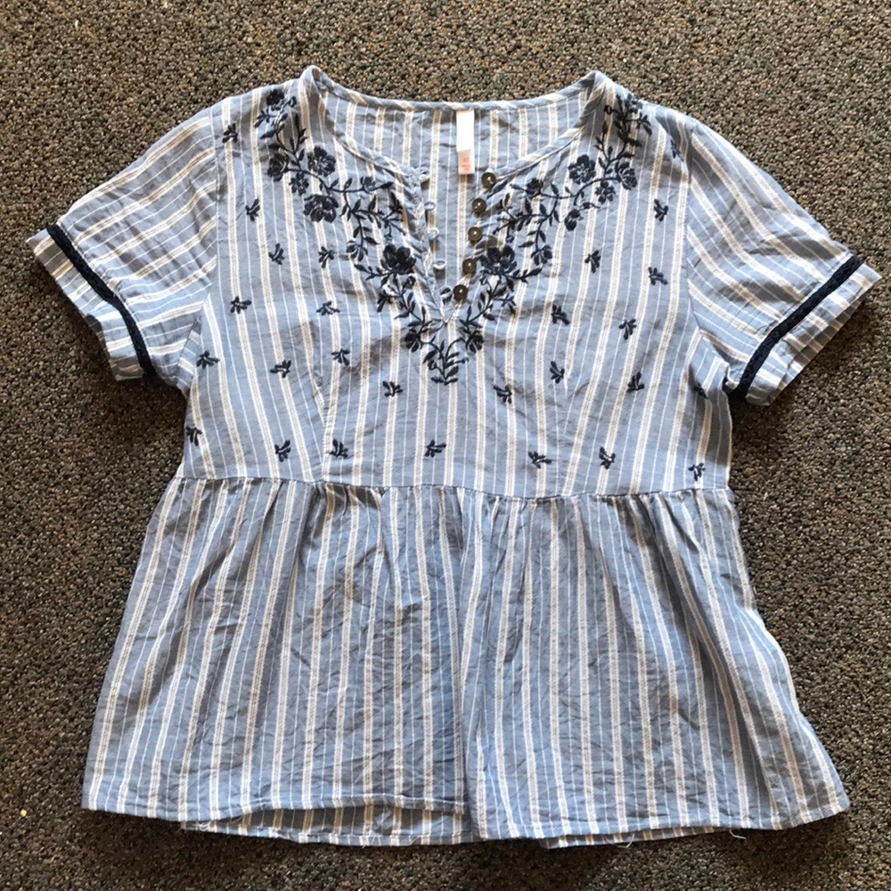 Target Xhilaration striped floral peplum top